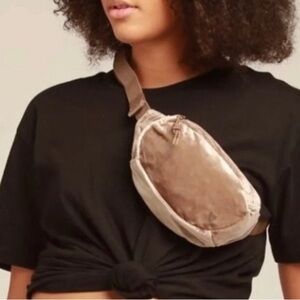 BRIXTON Delilah Hip Pack Gold Velour Fanny Belt Bag